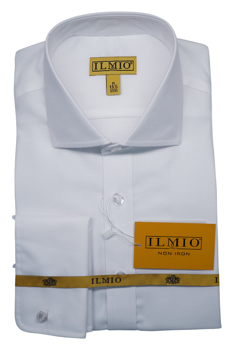 Ilmio Gold White On White - Spread Collar - French Cuff -