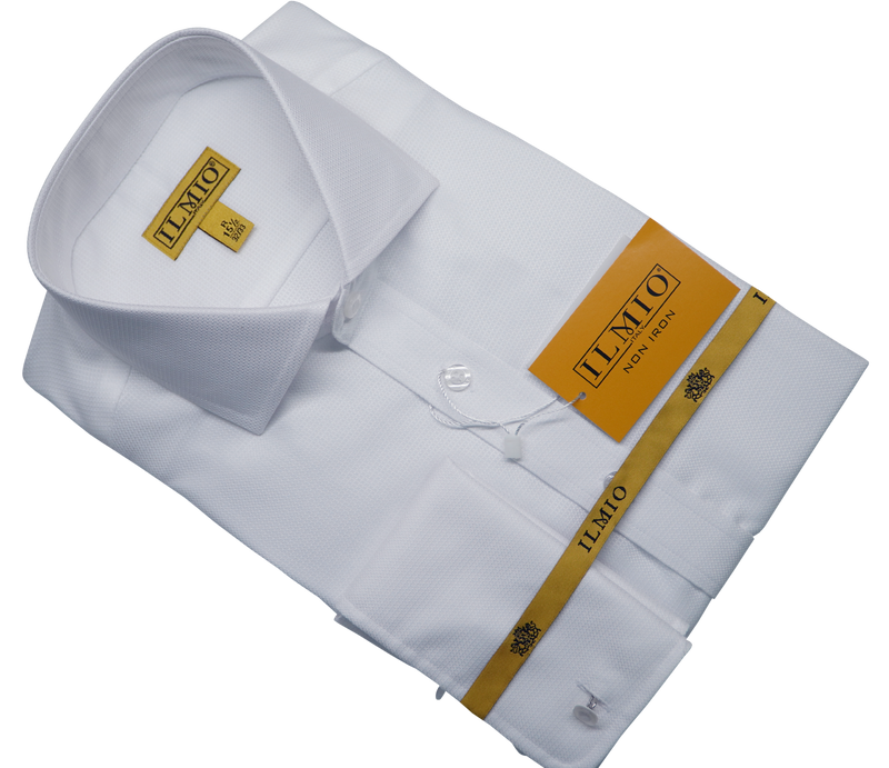 Ilmio Gold White On White - Spread Collar - French Cuff -
