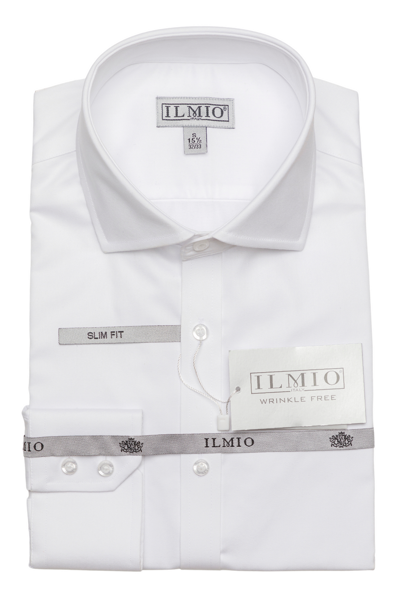 Mens - Ilmio Silver Label - Spread collar - Poly Cotton  (L/R) Button Cuff Shirt