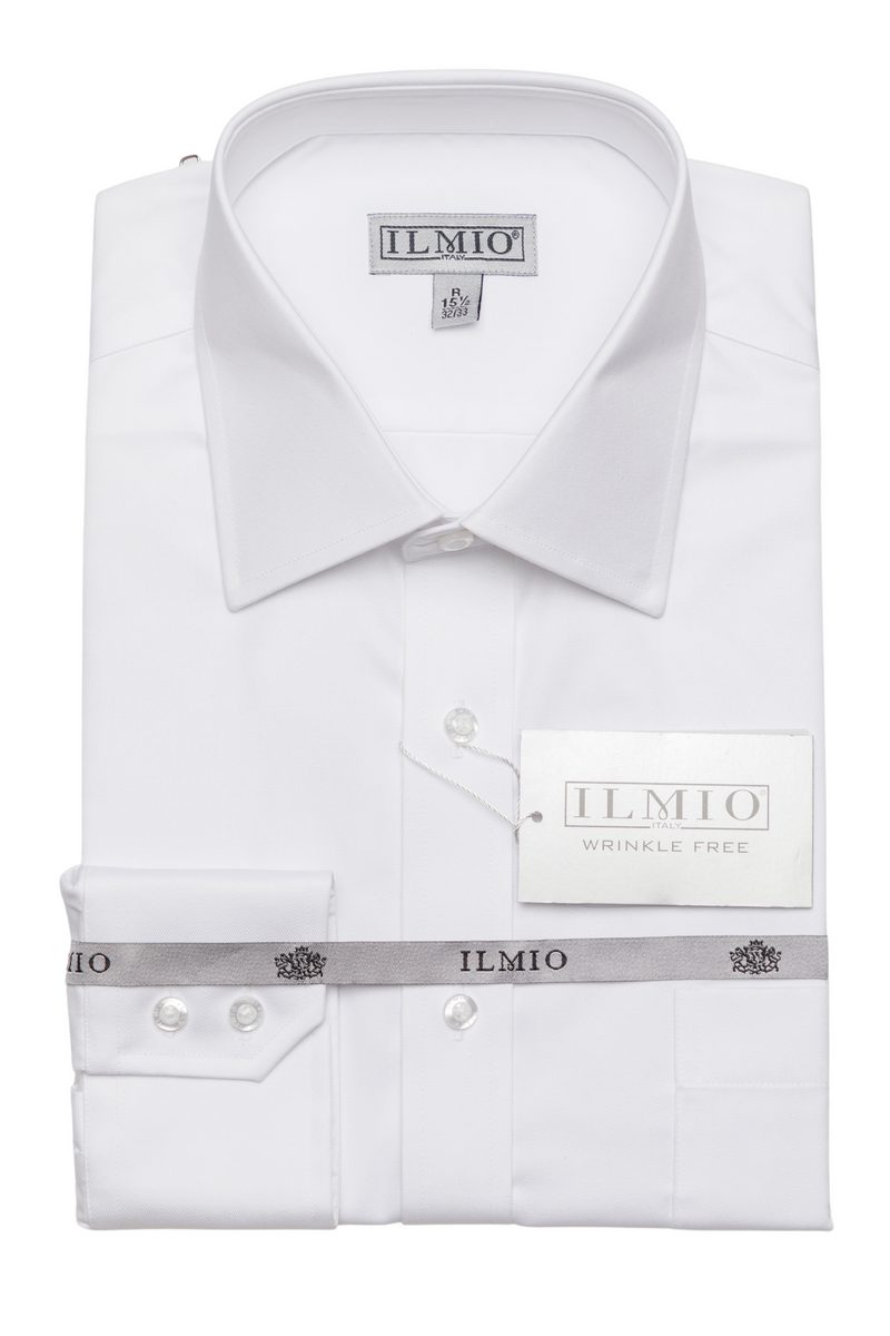 Mens - Ilmio Silver Label -Poly Cotton  (L/R) Button Cuff Shirt