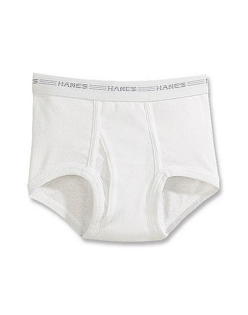 Boys Hanes White Briefs Value 6-Pack