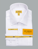 Men's - Ilmio White on White Fancy - French Placket - Button Cuff Shirt -