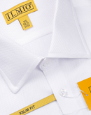 Men's - Ilmio White on White Fancy - French Placket - Button Cuff Shirt -