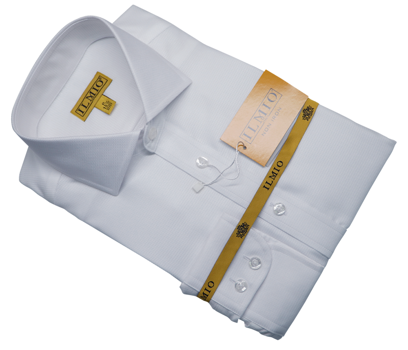 Ilmio Gold White On White - Spread Collar - Button Cuff -