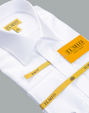 Men's - Ilmio White on White - Covered Buttons - French Cuff Shirt -