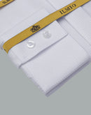 Men's  - Ilmio Gold White on White - Covered Buttons - Button Cuff -