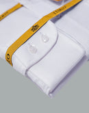 Men's  - Ilmio Gold White on White - Double Placket - Button Cuff -