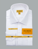 Men's - Ilmio White on White Fancy - Covered Buttons - French Cuff Shirt -