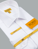 Men's - Ilmio White on White Fancy - Covered Buttons - Button Cuff Shirt -