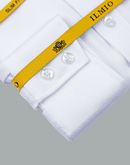 Men's - Ilmio White on White - Double Placket - Button Cuff Shirt -