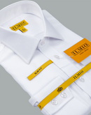 Men's - Ilmio White on White - Double Placket - Button Cuff Shirt -