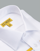 Men's - Ilmio White on White - Double Placket - French Cuff Shirt -