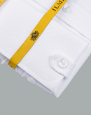 Men's - Ilmio White on White - Double Placket - French Cuff Shirt -