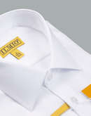 Men's - Ilmio White on White - French  Placket - French Cuff Shirt -
