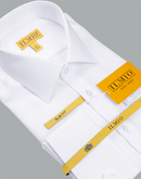 Men's - Ilmio White on White - French  Placket - French Cuff Shirt -