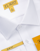 Men's - Ilmio White on White - French  Placket - French Cuff Shirt -