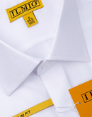 Men's - Ilmio White on White - Covered Buttons - Button Cuff Shirt -