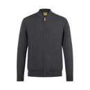 ILMIO 100% Wool Full Zipper Flat Weave Cardigan - Style 4 Gray