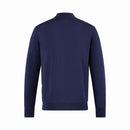 ILMIO 100% Wool Full Zipper Flat Weave Cardigan - Style 4 Navy