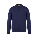 ILMIO 100% Wool Full Zipper Flat Weave Cardigan - Style 4 Navy