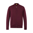 ILMIO 100% Wool Full Zipper Flat Weave Cardigan - Style 4 Burgundy