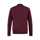 ILMIO 100% Wool Full Zipper Flat Weave Cardigan - Style 4 Burgundy