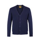 ILMIO 100% Wool  V-Neck Pattern Weave Button Cardigan - Style 3 Navy