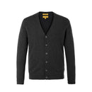 ILMIO 100% Cashmere V-Neck Flat Weave Button Cardigan - Style 3 Gray