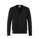 ILMIO 100% Cashmere V-Neck Flat Weave Button Cardigan - Style 3 Black