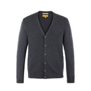 ILMIO 100% Wool  V-Neck Pattern Weave Button Cardigan - Style 3 Gray