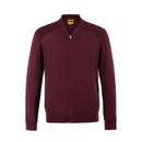 ILMIO 100% Wool Full Zipper Pattern Weave Cardigan - Style 4 Burgundy