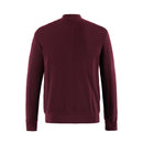 ILMIO 100% Wool Full Zipper Pattern Weave Cardigan - Style 4 Burgundy