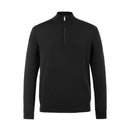 ILMIO 100% Wool Quarter Zipper Flat Weave Pullover - Style 2 Black