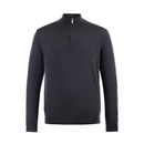 ILMIO 100% Wool Quarter Zipper Flat Weave Pullover - Style 2 Gray