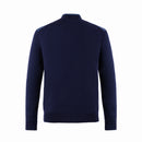 ILMIO 100% Wool Quarter Zipper Pattern Weave Cardigan - Style 9 Navy