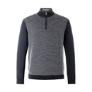 ILMIO 100% Wool Quarter Zipper Pattern Weave Cardigan - Style 9 Gray