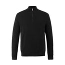 ILMIO 100% Wool Quarter Zipper Pattern Weave Pullover - Style 2 Black