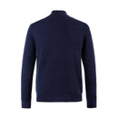 ILMIO 100% Wool Quarter Zipper Pattern Weave Pullover - Style 2 Navy