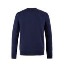 ILMIO  100% Wool  V-Neck Flat Weave Pullover With Sleeves - Style 6 Navy
