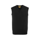 ILMIO 100% Wool V-Neck Flat Weave Sleeveless Pullover Vest - Style 6 Black