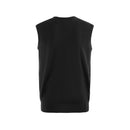 ILMIO 100% Wool V-Neck Flat Weave Sleeveless Pullover Vest - Style 6 Black