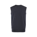 ILMIO 100% Wool V-Neck Flat Weave Sleeveless Pullover Vest - Style 6 Gray