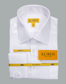Men's - Ilmio White on White Fancy - French Placket - French Cuff Shirt -