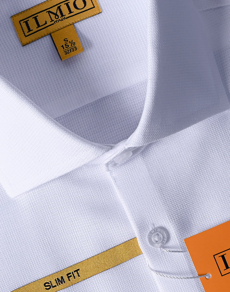 Mens  - Ilmio F9 Spread Collar, French Placket, Button Cuff  - (L/R) Cotton Shirt - Without Pocket