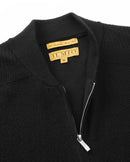 ILMIO 100% Wool Full Zipper Pattern Weave Cardigan - Style 4 Balck