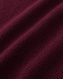 ILMIO 100% Wool Full Zipper Pattern Weave Cardigan - Style 4 Burgundy