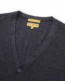 ILMIO 100% Wool  V-Neck Pattern Weave Button Cardigan - Style 3 Gray