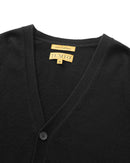 ILMIO 100% Cashmere V-Neck Flat Weave Button Cardigan - Style 3 Black