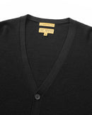 ILMIO 100% Wool  V-Neck Pattern Weave Button Cardigan - Style 3 Black