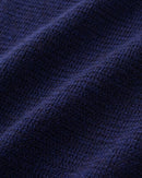 ILMIO 100% Wool  V-Neck Pattern Weave Button Cardigan - Style 3 Navy